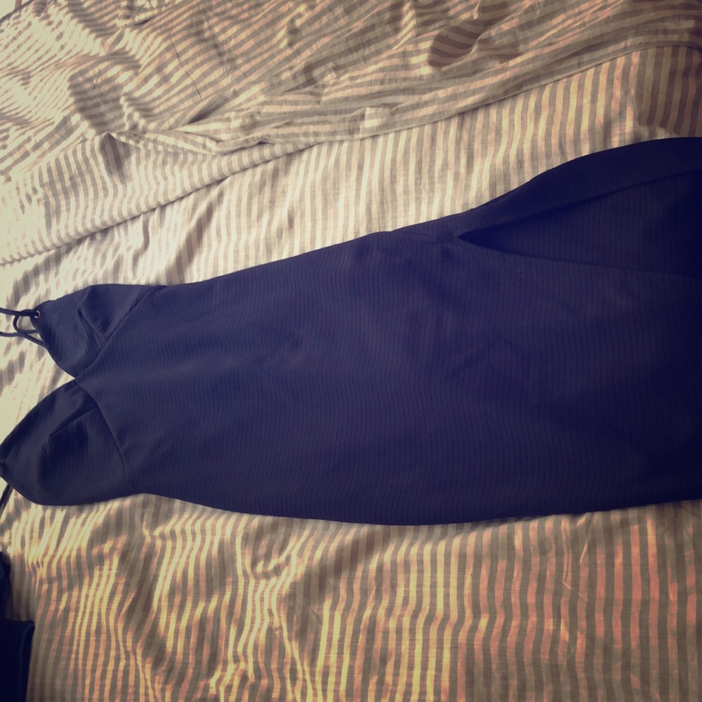 Blue slit dress